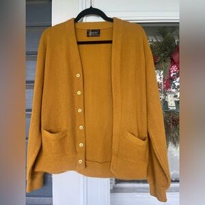Vintage 1960's Men's Arena Mustard Yellow Button Up Sweatshirt large Cardigan